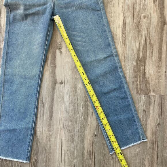 Levi’s Girls Size 12 Jeans‎ High Rise Straight Ankle Fray Hem Stretch NWT - Picture 5 of 8